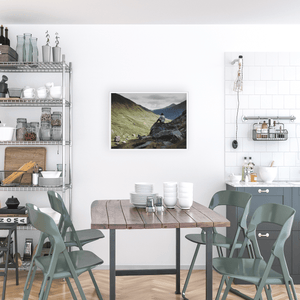 Nua Photography Print Solitary Hiker in the Kerry Mountains Valley, Co. Kerry Kerry Mountains Valley Solitary Hiker Print | Nua Photography