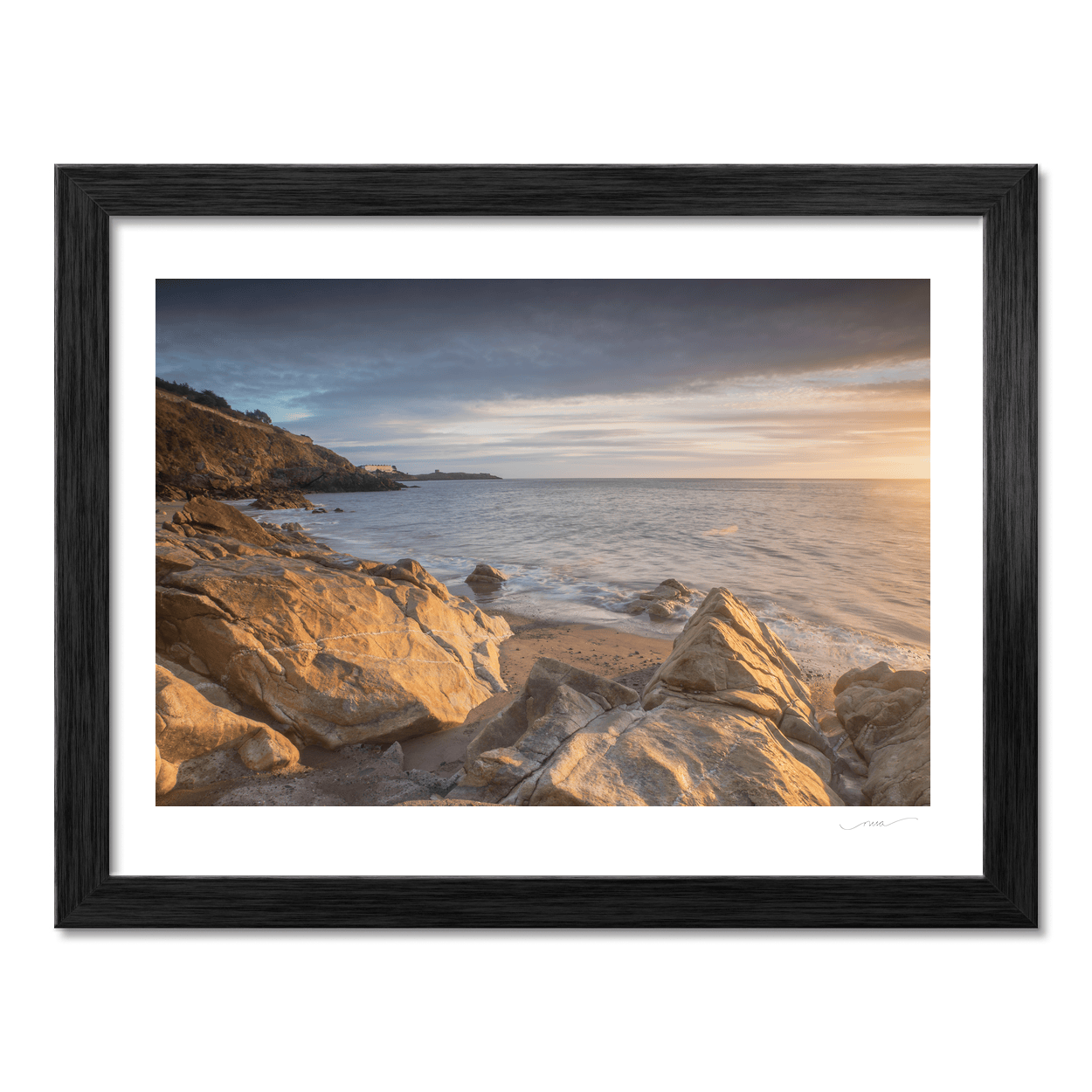 killiney-beach-rocky-shore-golden-sunset PM