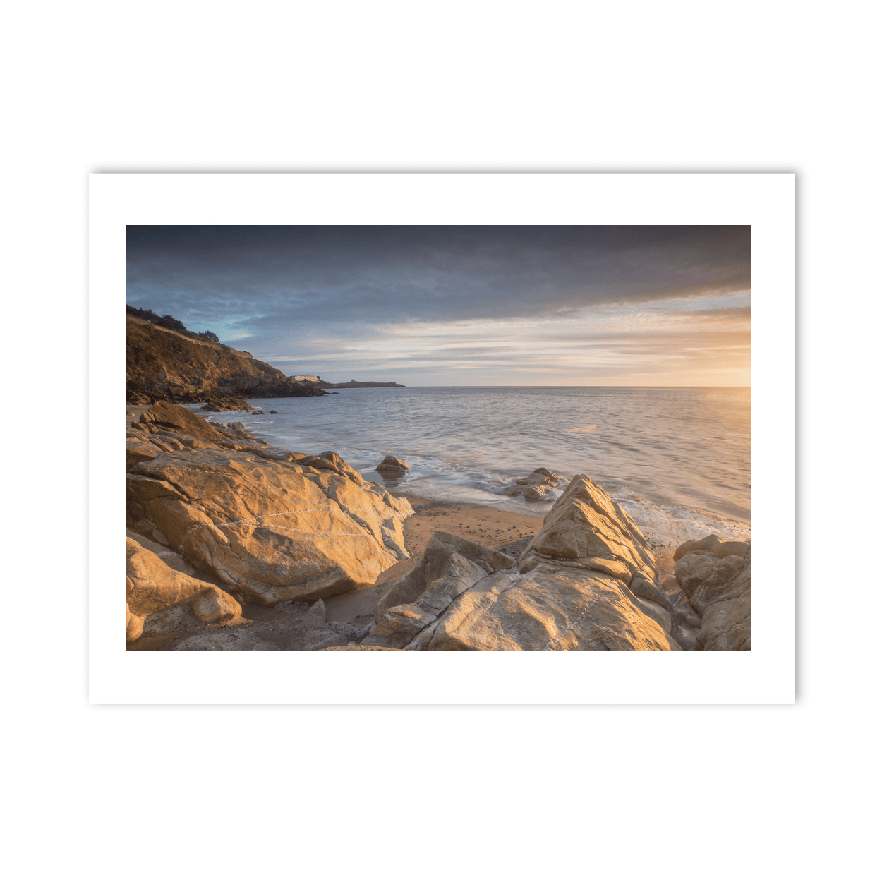 killiney-beach-rocky-shore-golden-sunset PM