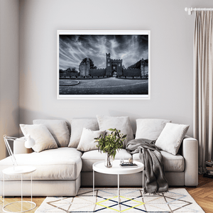 killyleagh-castle-dramatic-sky-mono WFW