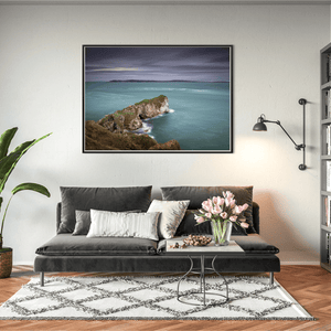 Kinbane Head Sea Stack and Moody Skies, Co. Antrim fine art photography print by Nua Photography