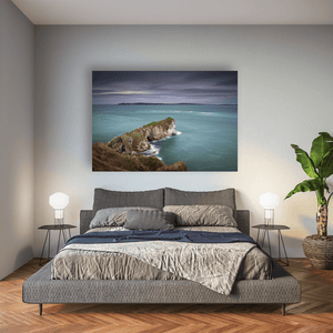 Kinbane Head Sea Stack and Moody Skies, Co. Antrim fine art photography print by Nua Photography
