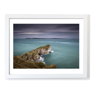 Kinbane Head Sea Stack and Moody Skies, Co. Antrim fine art photography print by Nua Photography
