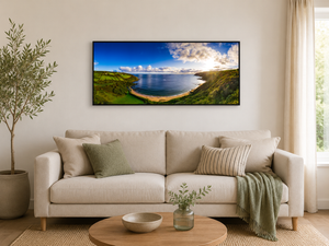 kinnagoe-bay-aerial-panorama-sunset BF-Sitting-Room