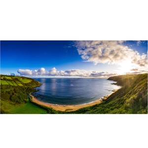 kinnagoe-bay-aerial-panorama-sunset PM