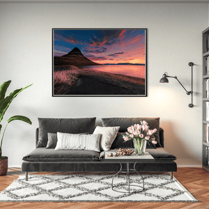 Nua Photography Print Kirkjufell Mountain at Fiery Sunset, Iceland Kirkjufell Mountain Fiery Sunset Iceland Print | Nua Photography