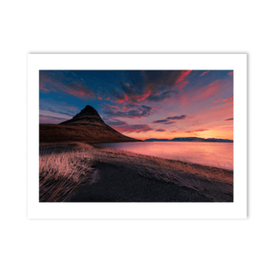 Nua Photography Print Kirkjufell Mountain at Fiery Sunset, Iceland Kirkjufell Mountain Fiery Sunset Iceland Print | Nua Photography