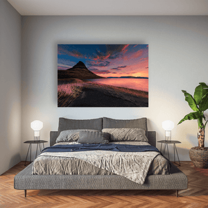 Nua Photography Print Kirkjufell Mountain at Fiery Sunset, Iceland Kirkjufell Mountain Fiery Sunset Iceland Print | Nua Photography