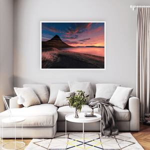 Nua Photography Print Kirkjufell Mountain at Fiery Sunset, Iceland Kirkjufell Mountain Fiery Sunset Iceland Print | Nua Photography
