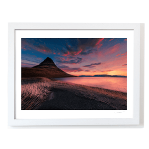 Nua Photography Print Kirkjufell Mountain at Fiery Sunset, Iceland Kirkjufell Mountain Fiery Sunset Iceland Print | Nua Photography