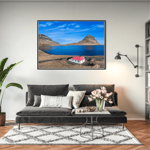 Kirkjufell Mountain and Traditional Cottage, Snæfellsnes Peninsula, Iceland fine art photography print by Nua Photography