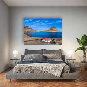 Kirkjufell Mountain and Traditional Cottage, Snæfellsnes Peninsula, Iceland fine art photography print by Nua Photography