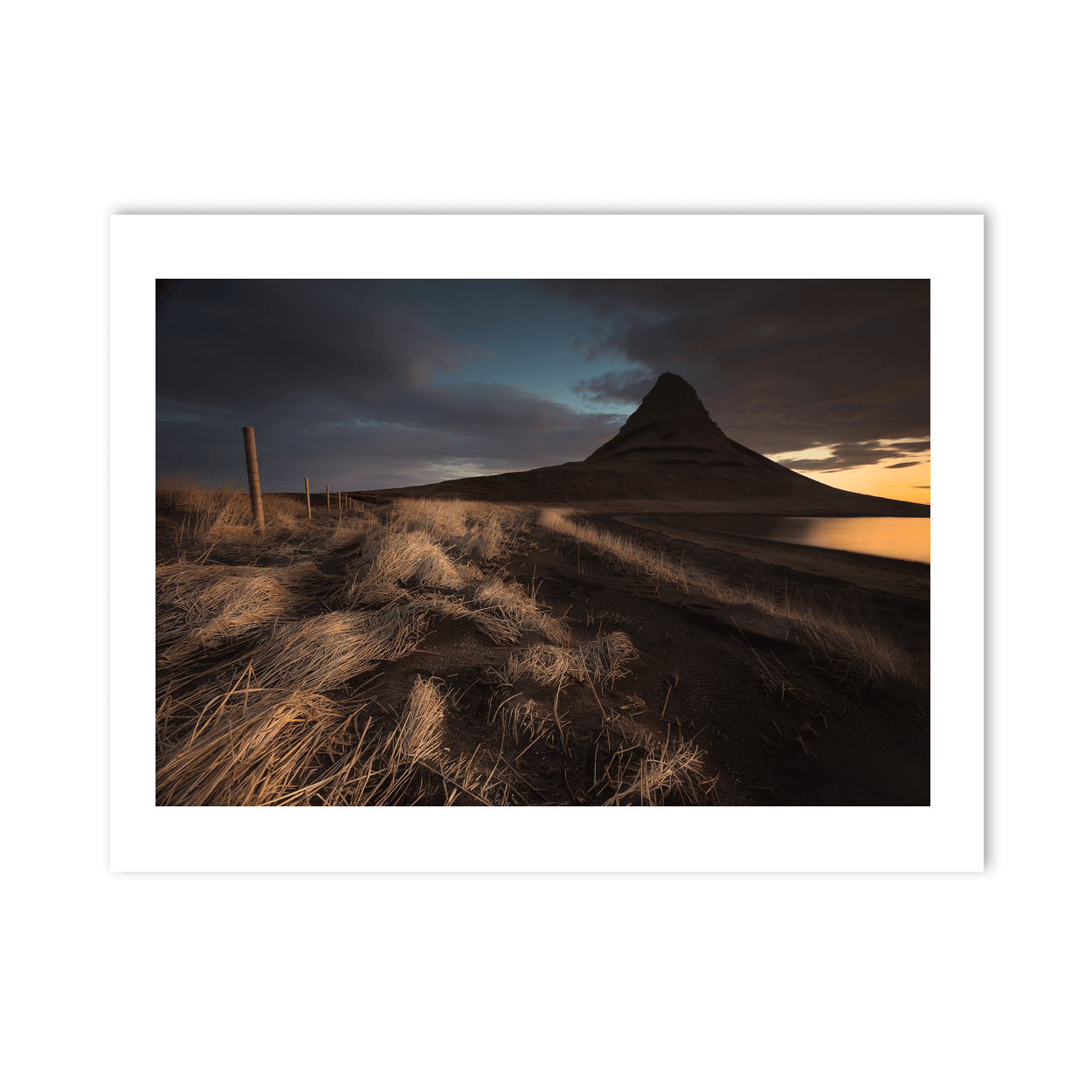 Nua Photography Print Kirkjufell Mountain at Sunset, Iceland Kirkjufell Mountain Sunset Iceland Print | Nua Photography