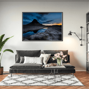 Nua Photography Print Kirkjufell Mountain at Twilight with Stream Reflection, Iceland Kirkjufell Mountain Twilight Reflection Print | Nua Photography
