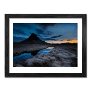 Nua Photography Print Kirkjufell Mountain at Twilight with Stream Reflection, Iceland Kirkjufell Mountain Twilight Reflection Print | Nua Photography