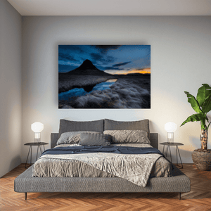 Nua Photography Print Kirkjufell Mountain at Twilight with Stream Reflection, Iceland Kirkjufell Mountain Twilight Reflection Print | Nua Photography