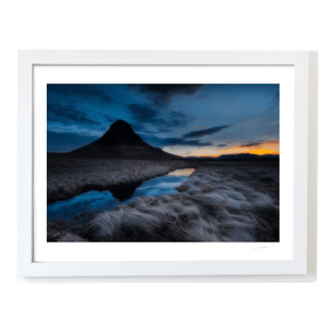 Nua Photography Print Kirkjufell Mountain at Twilight with Stream Reflection, Iceland Kirkjufell Mountain Twilight Reflection Print | Nua Photography