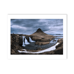 Nua Photography Print Kirkjufell Mountain and Waterfall Under Dramatic Skies, Iceland Kirkjufell Mountain & Waterfall Iceland Print | Nua Photography
