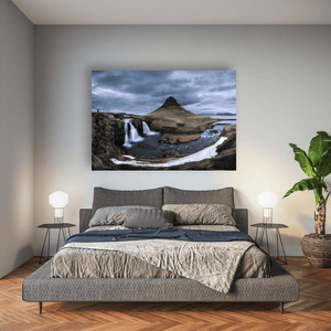 Nua Photography Print Kirkjufell Mountain and Waterfall Under Dramatic Skies, Iceland Kirkjufell Mountain & Waterfall Iceland Print | Nua Photography