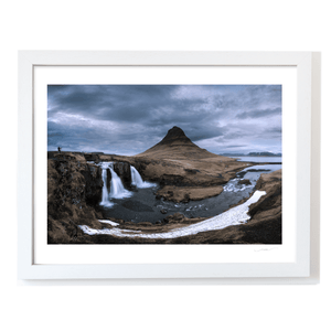 Nua Photography Print Kirkjufell Mountain and Waterfall Under Dramatic Skies, Iceland Kirkjufell Mountain & Waterfall Iceland Print | Nua Photography