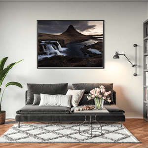 Nua Photography Print Kirkjufell Mountain and Waterfall at Sunset, Iceland Kirkjufell Mountain and Waterfall Sunset Print | Nua Photography