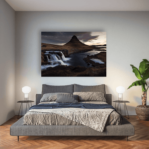 Nua Photography Print Kirkjufell Mountain and Waterfall at Sunset, Iceland Kirkjufell Mountain and Waterfall Sunset Print | Nua Photography