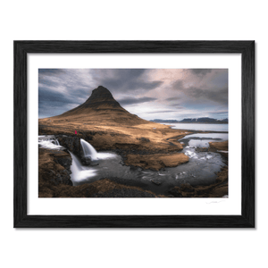 Nua Photography Print Kirkjufell Mountain and Waterfalls Under Dramatic Skies, Iceland Kirkjufell Mountain and Waterfalls Iceland Print | Nua Photography