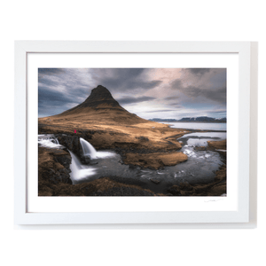 Nua Photography Print Kirkjufell Mountain and Waterfalls Under Dramatic Skies, Iceland Kirkjufell Mountain and Waterfalls Iceland Print | Nua Photography
