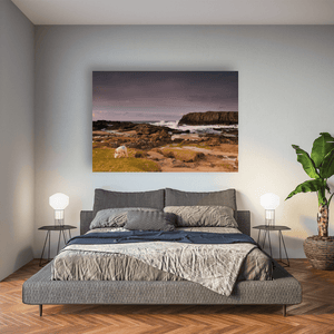 lamb-grazing-rocky-coastline-crashing-waves Pano