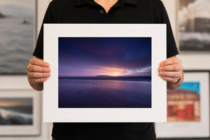 Lambay and the South Beach Dawn, 20 x 16 inch print held for scale