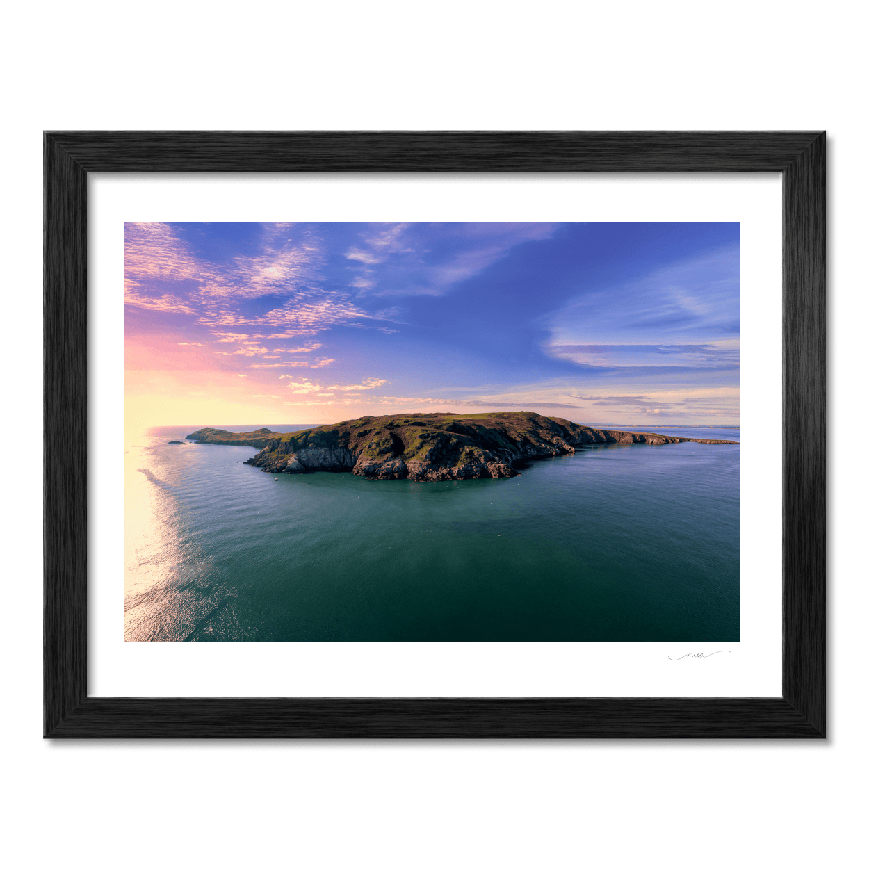 lambay-island-aerial-sunset-calm-seas PM