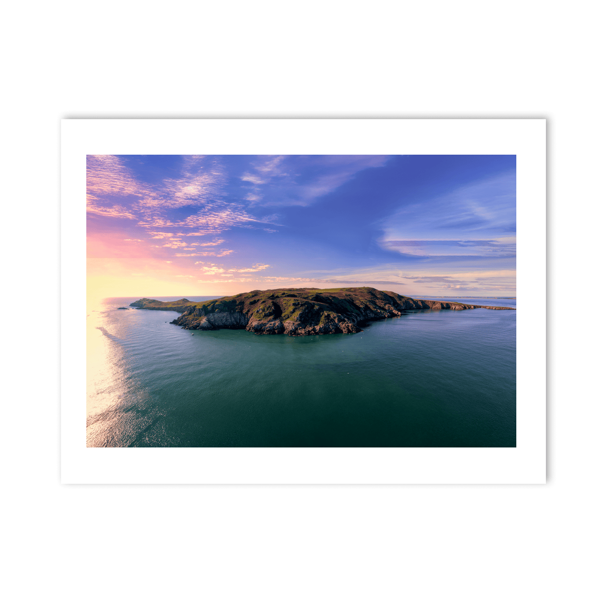 lambay-island-aerial-sunset-calm-seas PM