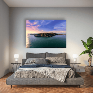 lambay-island-aerial-sunset-calm-seas Pano