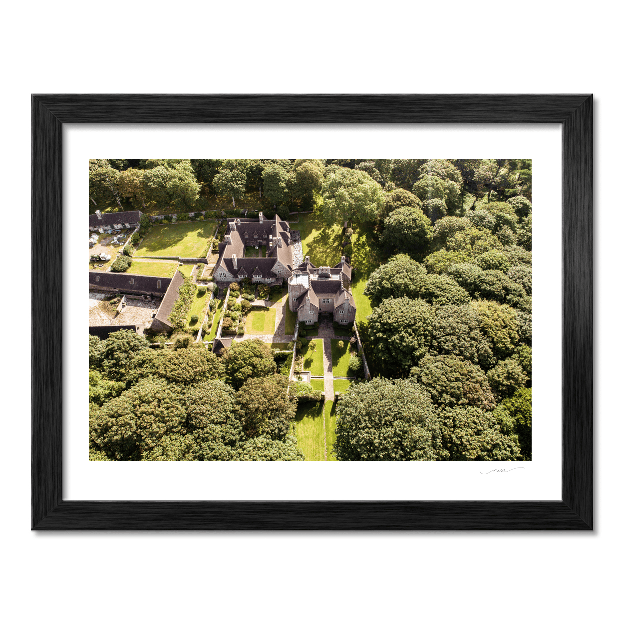 Nua Photography Print Lambay Island Castle Aerial View Through Woodland, Co. Dublin Lambay Island Castle Aerial View Print | Nua Photography