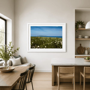 Nua Photography Print Lambay Island View Through Summer Daisy Meadow, Portrane Co. Dublin Lambay Island Daisy Meadow Portrane | Nua Photography