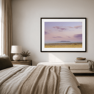 Nua Photography Print Lambay Island Pastel Sunset from Malahide Beach, Co. Dublin Lambay Island Sunset Malahide Beach Print | Nua Photography