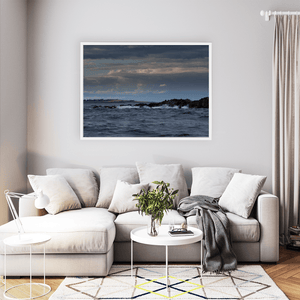 Nua Photography Print Lambay Island Rocky Outcrop and Stormy Seas from Rush, Co. Dublin Lambay Island Stormy Seas from Rush Print | Nua Photography