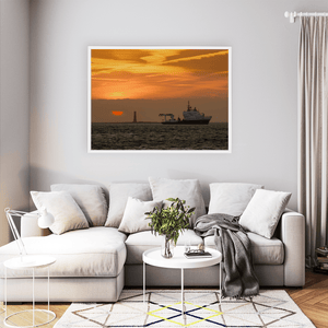 lighthouse-ship-sunset-golden-sky WFW