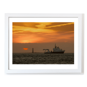 lighthouse-ship-sunset-golden-sky WF