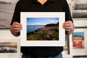 looking back to the North Beach, 16 x 12 inch print held for scale