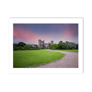 Nua Photography Print Malahide Castle at Sunset with Pink Sky, Co. Dublin Malahide Castle Sunset Print | Nua Photography