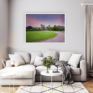 Nua Photography Print Malahide Castle at Sunset with Pink Sky, Co. Dublin Malahide Castle Sunset Print | Nua Photography