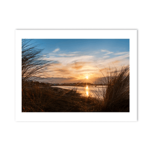 Nua Photography Print Malahide Marina Sunset Through Dune Grass, Co. Dublin Malahide Marina Sunset Print | Nua Photography