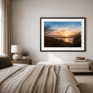 Nua Photography Print Malahide Marina Sunset Through Dune Grass, Co. Dublin Malahide Marina Sunset Print | Nua Photography