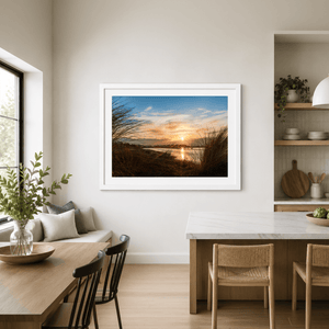Nua Photography Print Malahide Marina Sunset Through Dune Grass, Co. Dublin Malahide Marina Sunset Print | Nua Photography