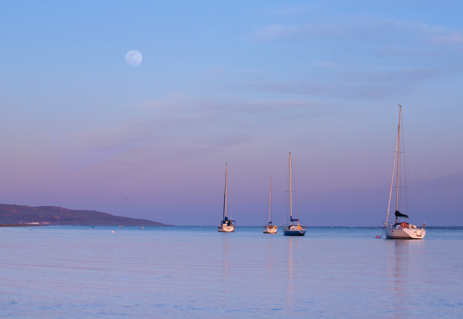 Moon Over Lambay and Rogerstown, limited 20 x 16 inch Nua Photography print