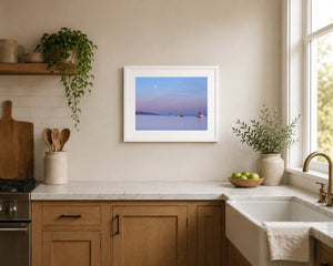 Moon Over Lambay and Rogerstown, 20 x 16 inch kitchen display