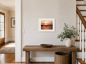 North Beach Golden Sunrise, 16 x 12 inch hallway display