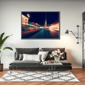 Nua Photography Print O'Connell Street and the Spire Light Trails at Night, Dublin City O'Connell Street Spire Light Trails Night Print | Nua Photography