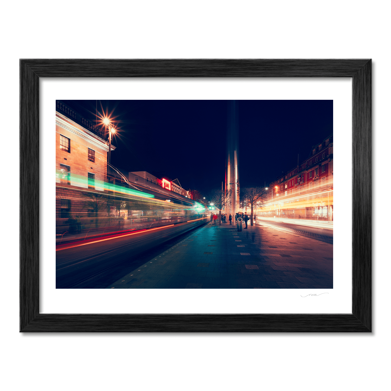 Nua Photography Print O'Connell Street and the Spire Light Trails at Night, Dublin City O'Connell Street Spire Light Trails Night Print | Nua Photography